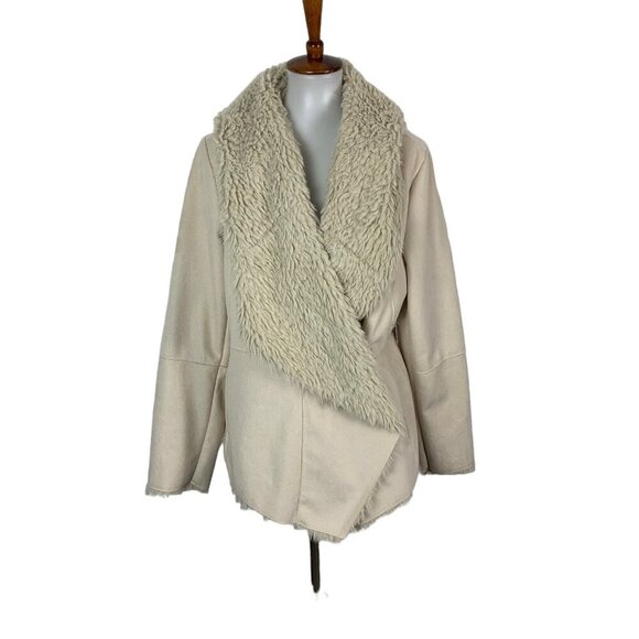 Altar’d State Jacket Large Tan Faux Suede Cottagecore Soft Moto - Picture 1 of 7